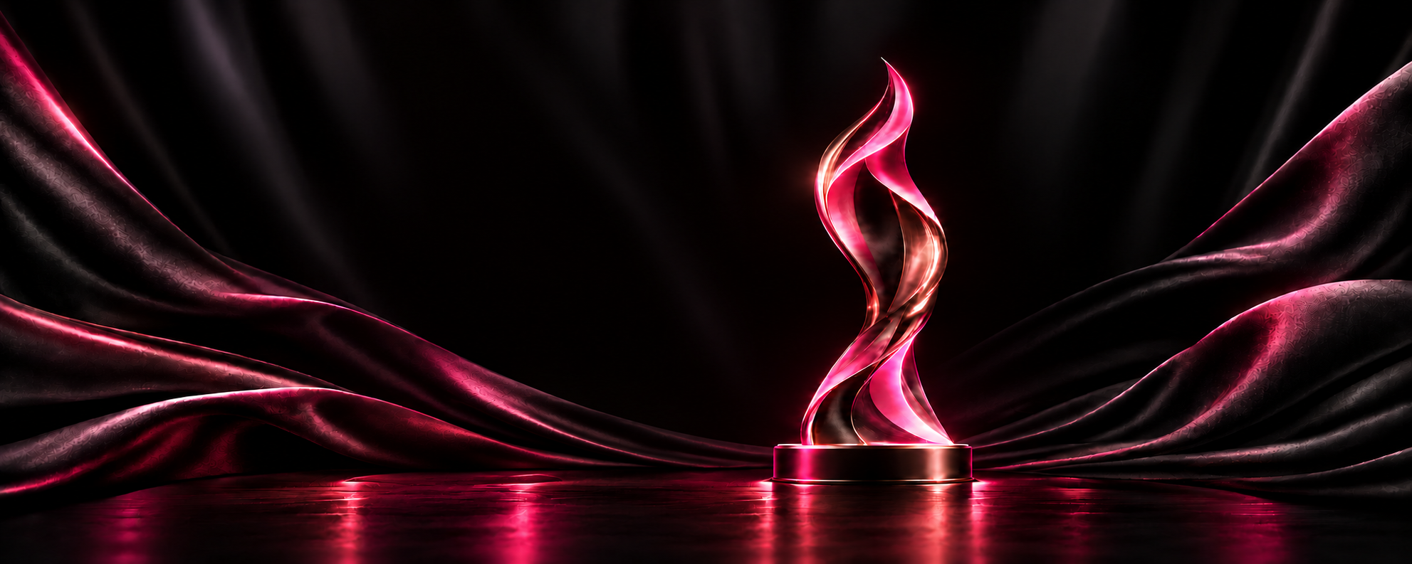 The Coach Awards sculptural pink trophy